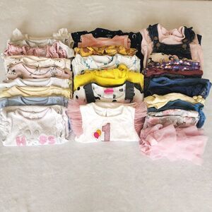 Baby Girl 12 Month Spring Summer Bundle 30 Pieces Shirts Bodysuits Pants Dresses